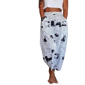 High Waist Graphic Print Pants